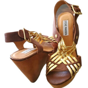 Steve Madden turnpike wedge heel leather size 7.5  new
